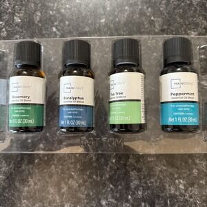 Mainstay Essential Oil Pack Of 4 Rosemary Eucalyptus Tea Tree Peppermint New!